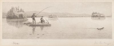 Ohne Titel (Floßfischen) von William de la Montagne Cary