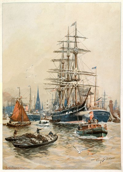 Der Hafen von Hamburg, 20. Jahrhundert von Willy Stower