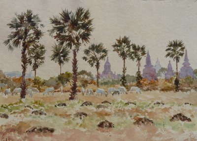 Blaue Kühe und Palmettos von Wilson Clive