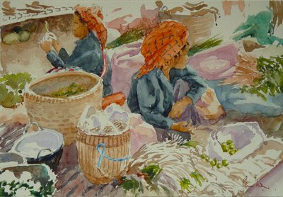 938 Nampan Markt, warten auf Kunden von Wilson Clive