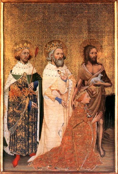Richard II. von England mit seinen Schutzheiligen, zwischen 1395 und 1399 von Wilton Master