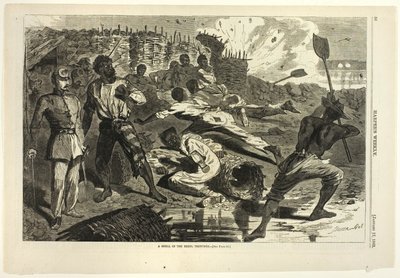 Eine Granate in den Rebellen-Schützengräben von Winslow Homer