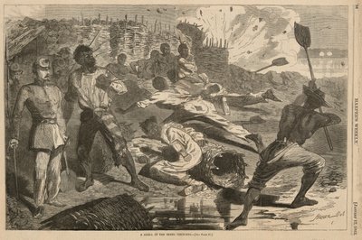 Eine Granate in den Rebellen-Schützengräben, aus Harper von Winslow Homer