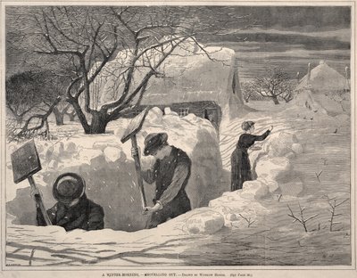 Ein Wintermorgen - Schnee schaufeln von Winslow Homer