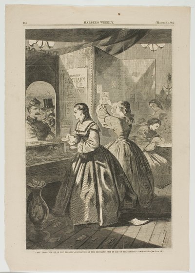 "Etwas für mich, bitte?"—Postamt der Brooklyn-Messe zugunsten der Sanitätskommission von Winslow Homer