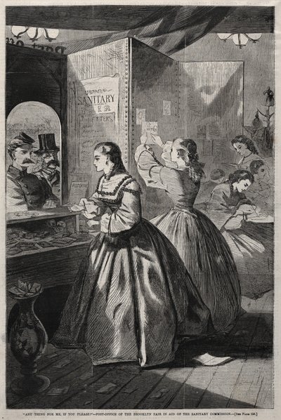 Irgendetwas für mich, bitte - Postamt der Brooklyn Fair zur Unterstützung..., 1864 von Winslow Homer