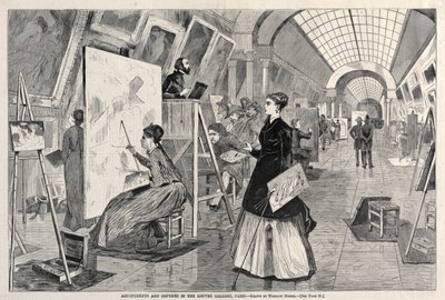 Kunststudenten und Kopisten in der Louvre-Galerie, Paris von Winslow Homer
