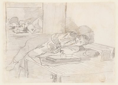 Chinesischer Mann, der in einem Clubhaus in der Baxter Street, New York City, eine Opium-Pfeife raucht von Winslow Homer
