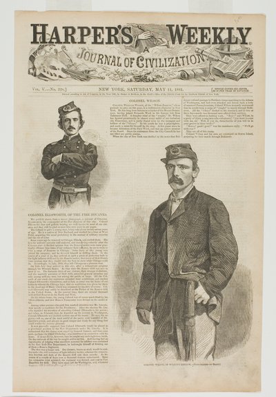 Oberst Wilson von Wilsons Brigade und Oberst Ellsworth von den Fire Zouaves von Winslow Homer