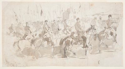 General McClellans sechstes Kavallerieregiment beim Einschiffen in Alexandria nach Old Point Comfort, 2. April 1862 von Winslow Homer