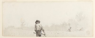 Zeichnung, Mann mit einer Sense, ca. 1865 von Winslow Homer