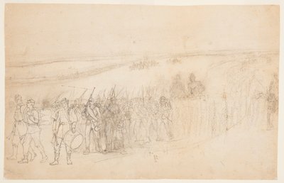 Zeichnung, Marschierende Infanteriekolonne, ca. 1862 von Winslow Homer