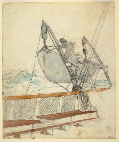 Zeichnung, Studie für "Das Notsignal", 1881 von Winslow Homer