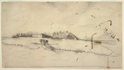 Drei Boote mit Fischern, die ein Netz auslegen, 1881–82 von Winslow Homer