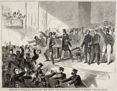 Vertreibung von Schwarzen und Abolitionisten aus dem Tremont-Tempel, Boston, Massachusetts, am 3. Dezember 1860 von Winslow Homer
