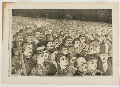 Feuerwerk in der Nacht des vierten Juli von Winslow Homer