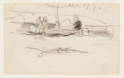Fischer und zwei andere Männer in einem Kanu von Winslow Homer