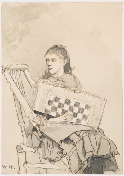 Mädchen mit Schachbrett von Winslow Homer