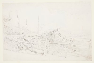 Heuhaufen und Eisenbahnschiene von Winslow Homer