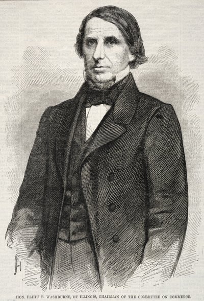 Hon. Elihu B. Washburne, aus Illinois, Vorsitzender des Handelsausschusses, 1860 von Winslow Homer