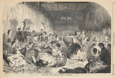 Mais schälen in Neuengland, aus Harper von Winslow Homer