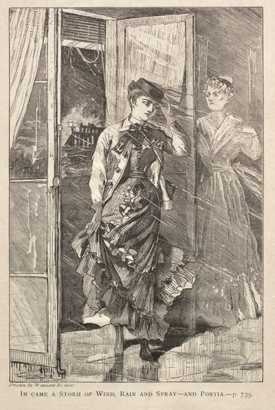 Ein Sturm aus Wind, Regen und Gischt kam herein - und Portia von Winslow Homer