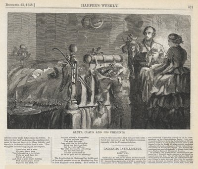 Weihnachtsmann und seine Geschenke, aus Harper von Winslow Homer