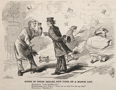 Szene am Union Square, New York, an einem Märztag von Winslow Homer