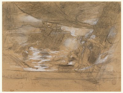 Schiffsdeck mit zwei an den Mast gefesselten Frauen von Winslow Homer