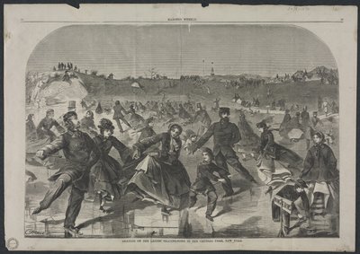 Schlittschuhlaufen auf dem Damen-Teich im Central Park, New York von Winslow Homer