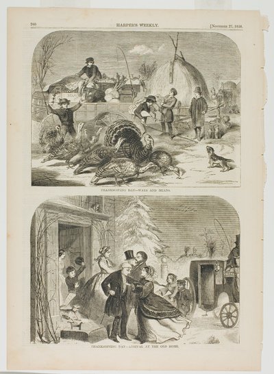 Erntedankfest - Wege und Mittel und Erntedankfest - Ankunft im alten Zuhause von Winslow Homer