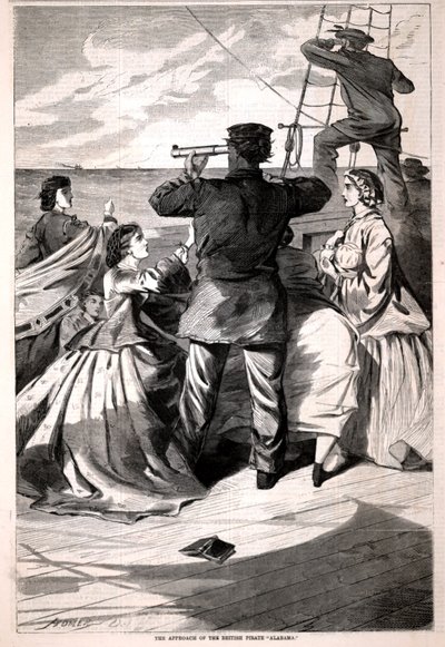 Das Herannahen des britischen Piraten "Alabama", aus Harper