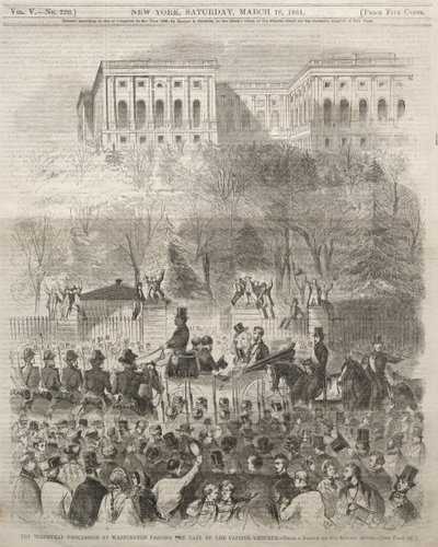 Der Einweihungsumzug in Washington passiert das Tor der Kapitolanlagen von Winslow Homer