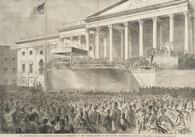 Die Amtseinführung von Abraham Lincoln als Präsident der Vereinigten Staaten, im Kapitol, Washington, 4. März 1861 von Winslow Homer