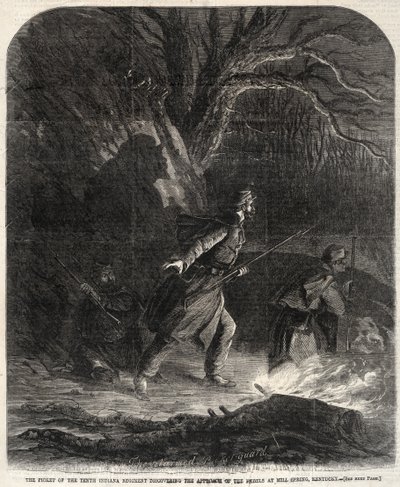 Die Vorhut des zehnten Indiana-Regiments entdeckt das Herannahen der Rebellen von Winslow Homer