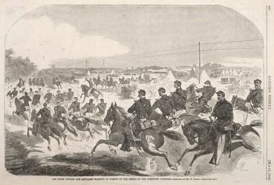 Die Union Kavallerie und Artillerie startet die Verfolgung der Rebellen auf dem Yorktown Turnpike von Winslow Homer