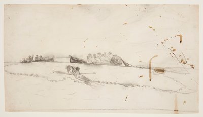 Drei Boote mit Fischern, die ein Netz auslegen von Winslow Homer