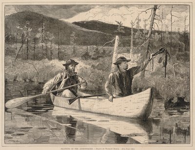 Fallenstellen in den Adirondacks, aus Every Saturday: Ein illustriertes Journal für ausgewählte Lektüre, 24. Dezember 1870 von Winslow Homer