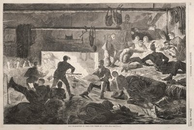 Winterquartiere im Lager - Das Innere einer Hütte, 1863 von Winslow Homer