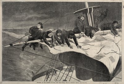 Winter auf See - Segel einholen vor der Küste, 1869 von Winslow Homer
