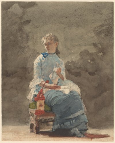 Frau beim Nähen, 1878-9 von Winslow Homer