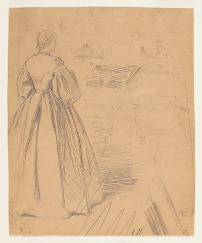 Frau vor einem Klavier stehend von Winslow Homer