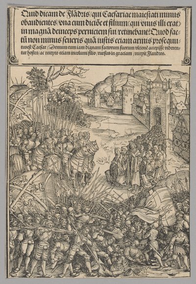 Flämische Rebellion, Tafel 7 aus Historische Szenen aus dem Leben von Kaiser Maximilian I. aus dem Triumphbogen von Wolf Traut