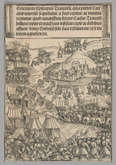 Belagerung von Utrecht, Platte 6 aus Historische Szenen aus dem Leben von Kaiser Maximilian I. aus dem Triumphbogen von Wolf Traut
