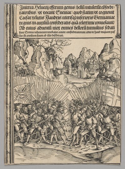 Schweizer Krieg, Platte 16 aus Historische Szenen aus dem Leben von Kaiser Maximilian I. aus dem Triumphbogen von Wolf Traut