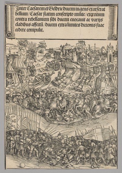 Krieg mit Geldern, Tafel 5 aus Historische Szenen aus dem Leben von Kaiser Maximilian I. vom Triumphbogen von Wolf Traut