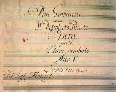 Titelblatt zur Oper Don Giovanni von Wolfgang Amadeus Mozart