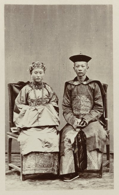Chinesisches Brautpaar aus Ternate von Woodbury and Page