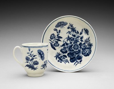 Kaffeetasse und Untertasse, ca. 1770-1783 von Worcester Porcelain Manufactory
