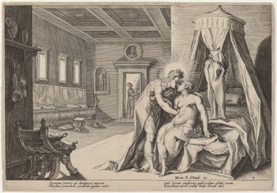 Apollo missbraucht Leucothoe von Workshop of Hendrick Goltzius, after Hendrick Goltzius